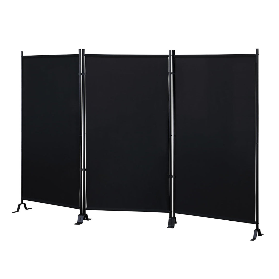Proman Products - Galaxy Section Divider Water Repellent Fabric Room Divider Black