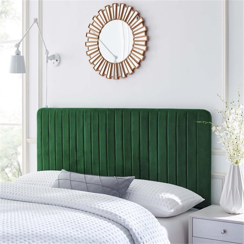Modway Milenna Channel Tufted Performance Velvet Full/Queen Headboard in Emerald - Diamond Home USA