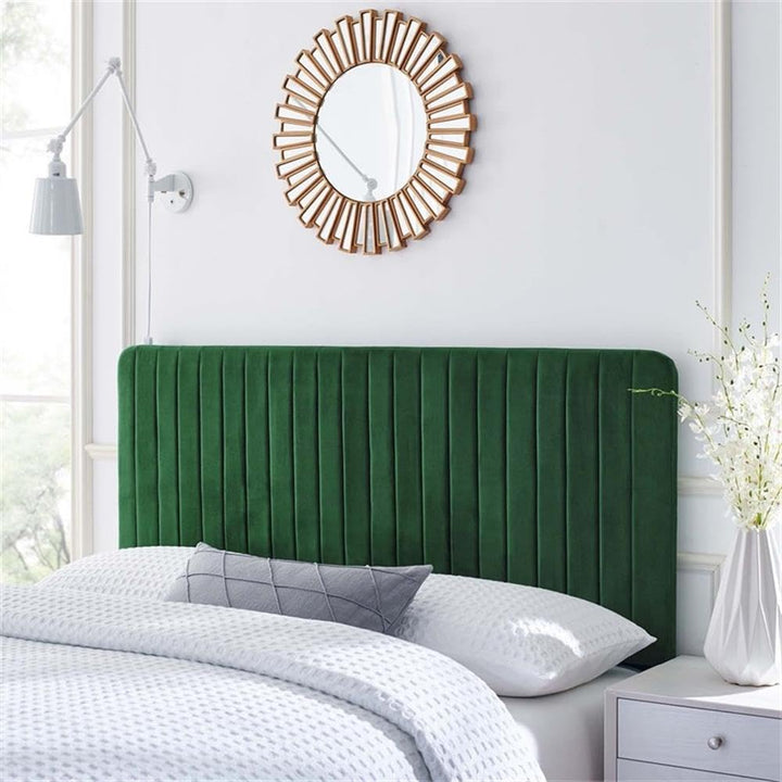 Modway Milenna Channel Tufted Performance Velvet Full/Queen Headboard in Emerald - Diamond Home USA