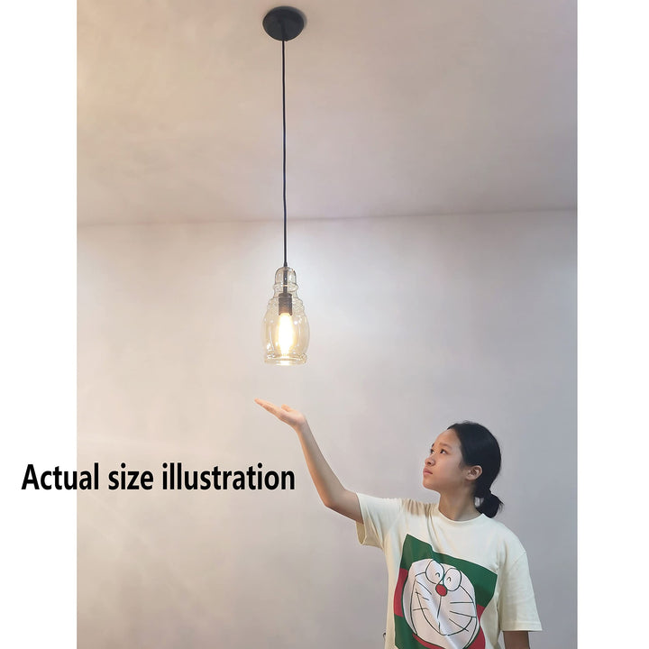 The Lighting Store Mariana Antique Black Mini Pendant with Cognac Long Oval - Diamond Home USA