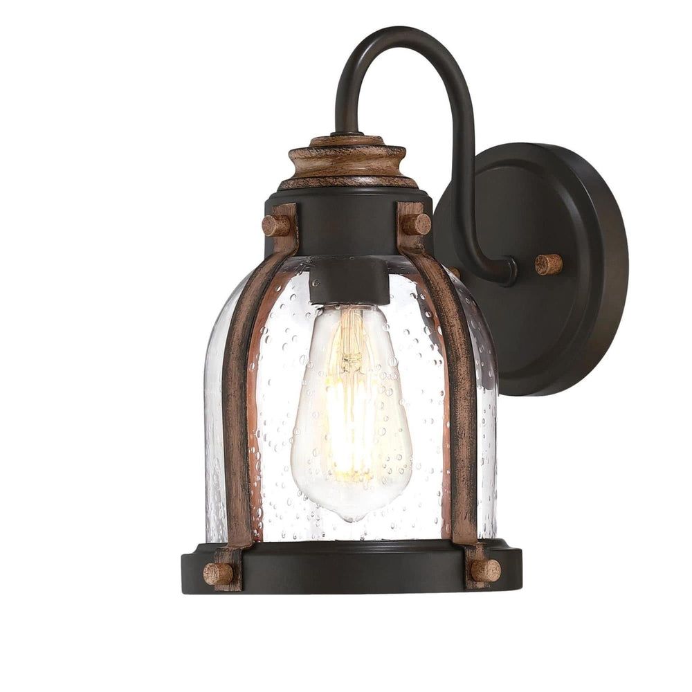 One-Light Oil Rubbed Bronze and Barnwood Indoor Wall Fixture Brown Farmhouse - Diamond Home USA