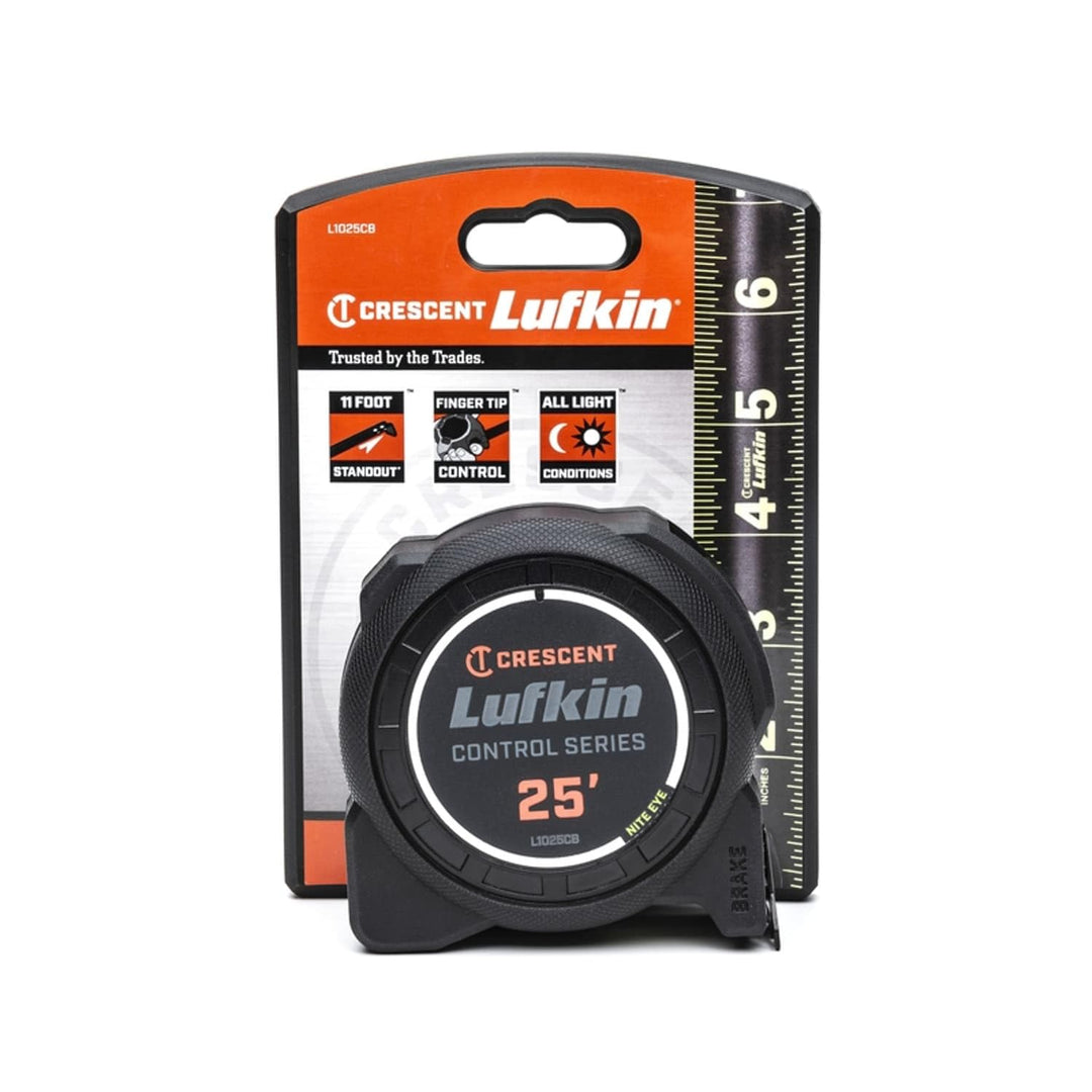 25 Ft. L X 1-3/16 in. W Control Series Black Blade Tape Measure Abs - Diamond Home USA