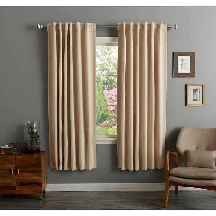 Aurora Home Insulated 72-inch Thermal Blackout Curtain Panel Pair - 52 x 72 Wheat - Diamond Home USA