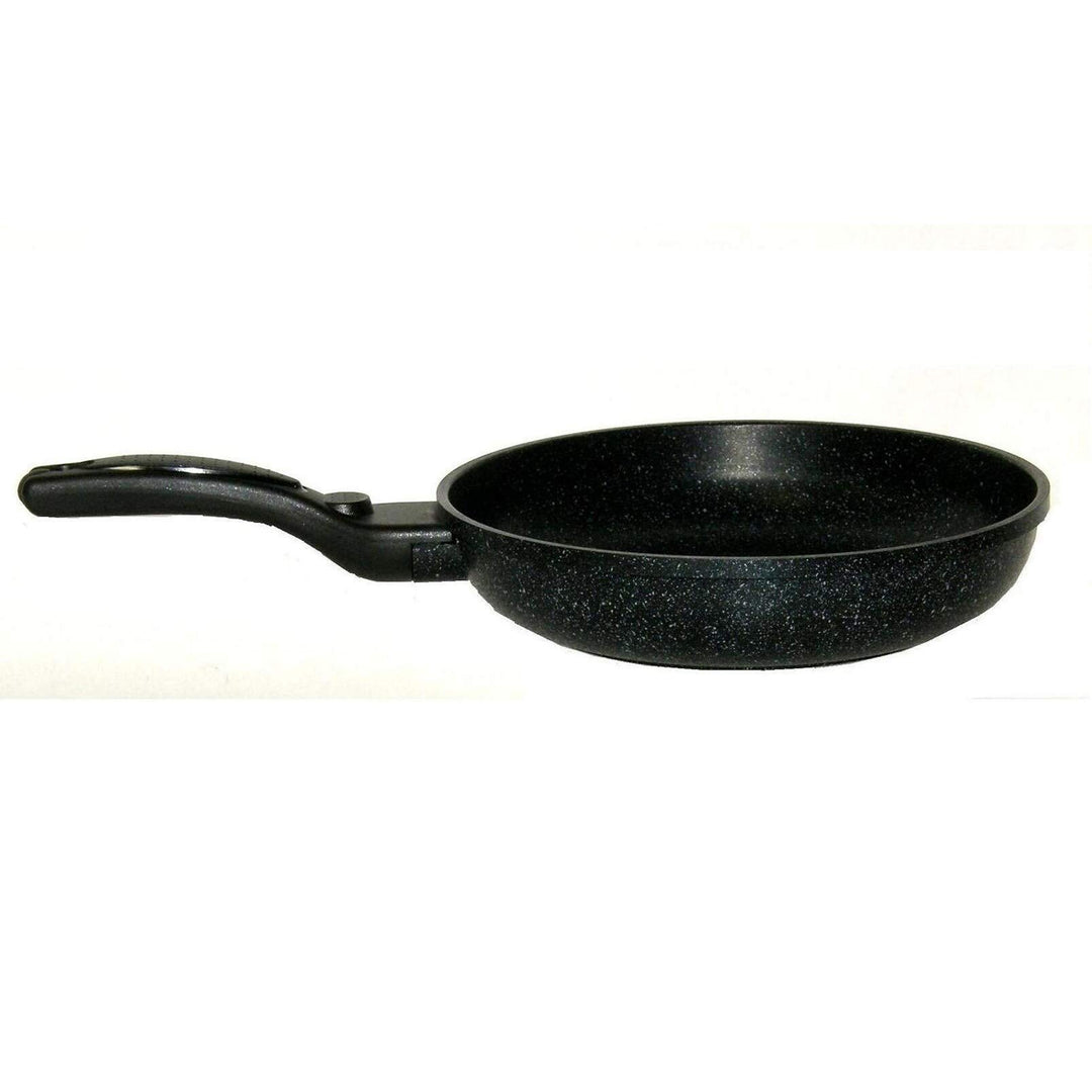 Mega Cook 13" Cast Aluminum Marble Non-Stick Frying Pan Black - Diamond Home USA