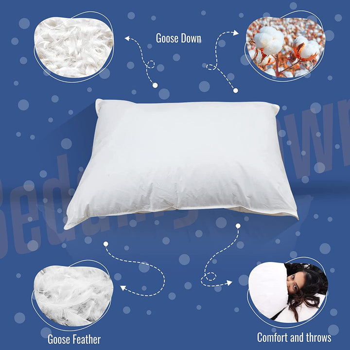 Continental Bedding Goose er & Down Pillows Thick Comfort Hotel Goose Queen - Diamond Home USA