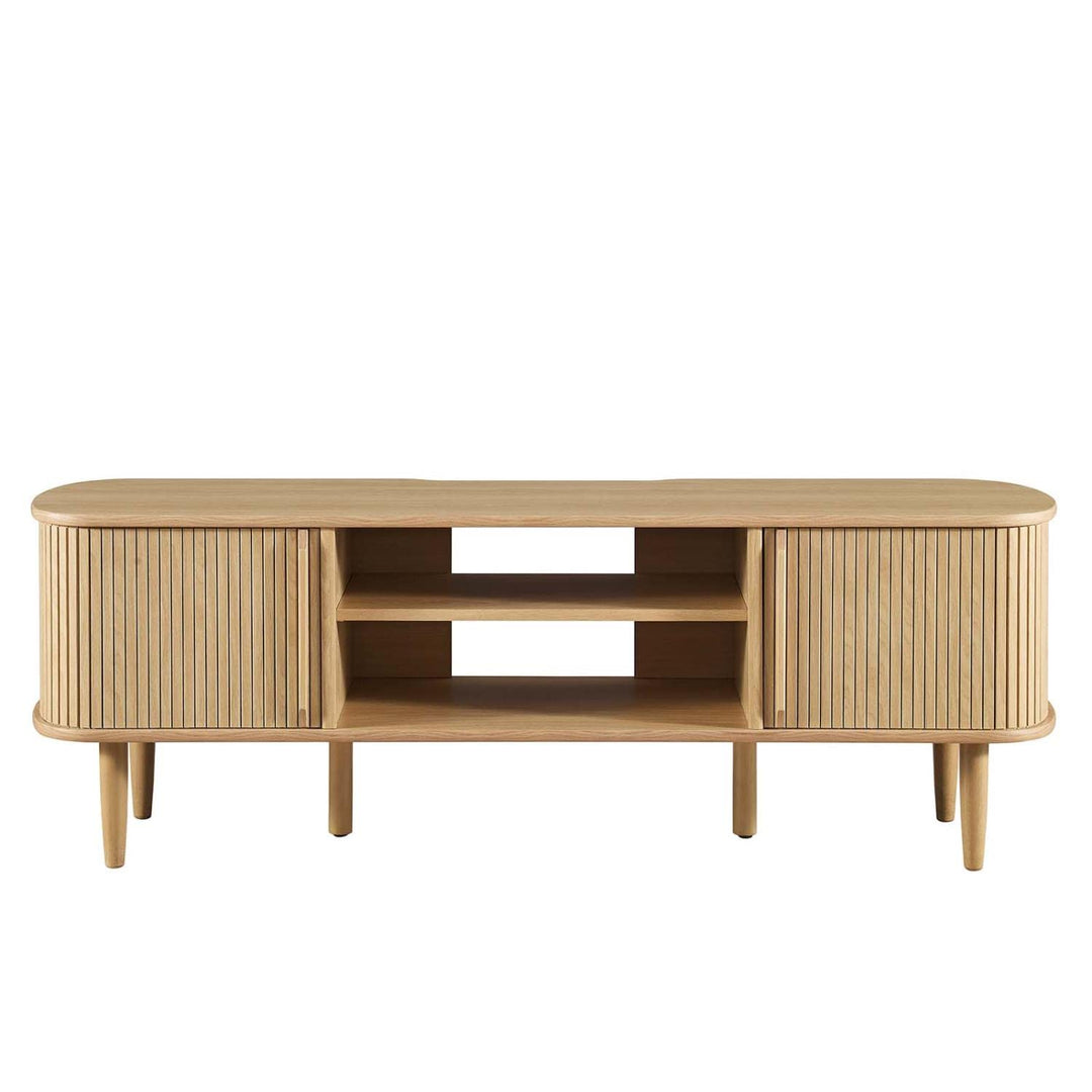 Modway Contour Mid-Century Modern 55" Media TV Stand in Oak 15 x 54.5 x 18.5 - Diamond Home USA