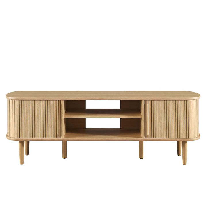 Modway Contour Mid-Century Modern 55" Media TV Stand in Oak 15 x 54.5 x 18.5 - Diamond Home USA