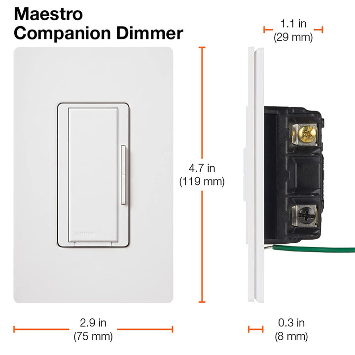 Lutron Maestro Companion Multi-Location Dimmer|Not for Standalone Use|MA-R-IV - Diamond Home USA