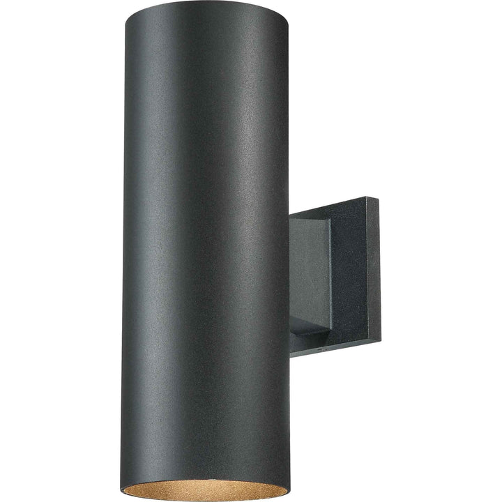 2-Light Led Black Outdoor Cylinder Wall Mount Modern Contemporary Metal Dimmable