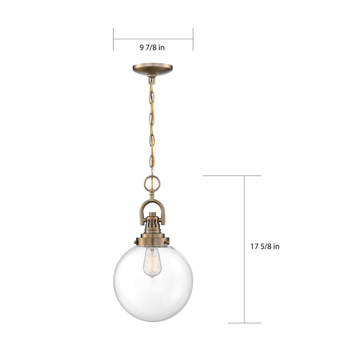 Nuvo 60/6671 Skyloft Lighting Fixture 1Lt Pendant Burnished Brass Finish with - Diamond Home USA