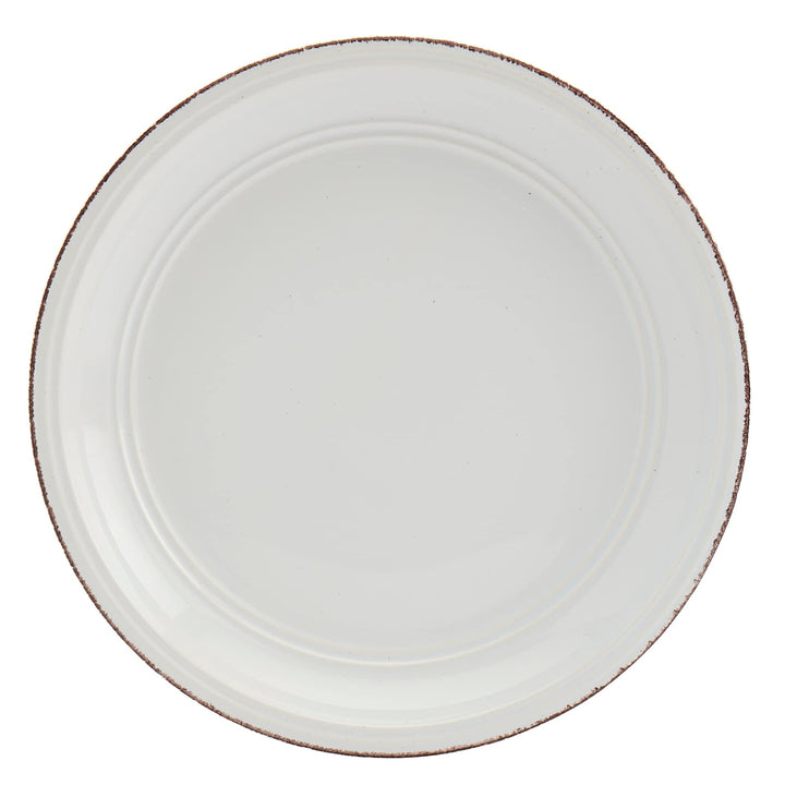 Tabletops Gallery 12pc White Farmhouse Dinnerware Set Solid Round Ceramic 12 - Diamond Home USA