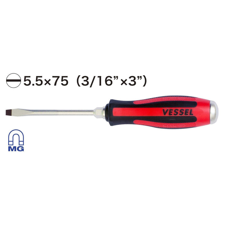 VESSEL MEGADORA Tang-Thru Screwdriver -5.5x75 (3/16"x3") 930S5575 - Diamond Home USA