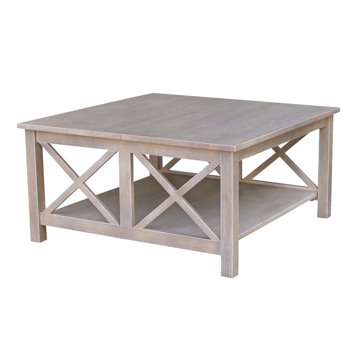 International Concepts Hampton Square Coffee Table Washed Gray Taupe - Diamond Home USA