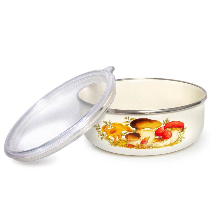 STP GOODS Enamelware Mixing for Kitchen Mushrooms Enamel Storage 1.5 Qt - Diamond Home USA