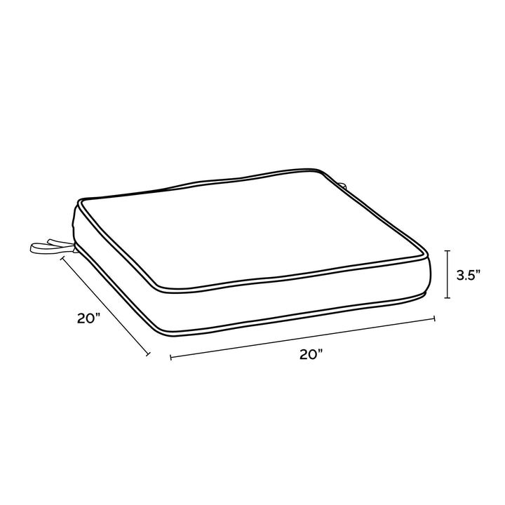 Arden Selections ProFoam Performance Outdoor Seat Cushion 20 x 20 Onyx Black - Diamond Home USA