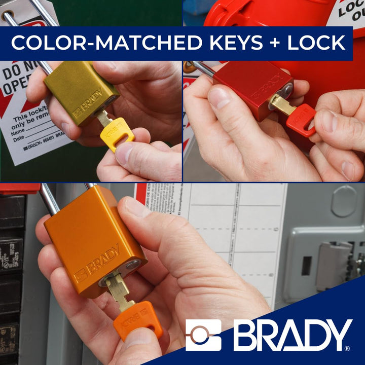 Brady SafeKey Lockout Padlock - Aluminum - Green - 1.5" Steel Shackle Vertical - Diamond Home USA