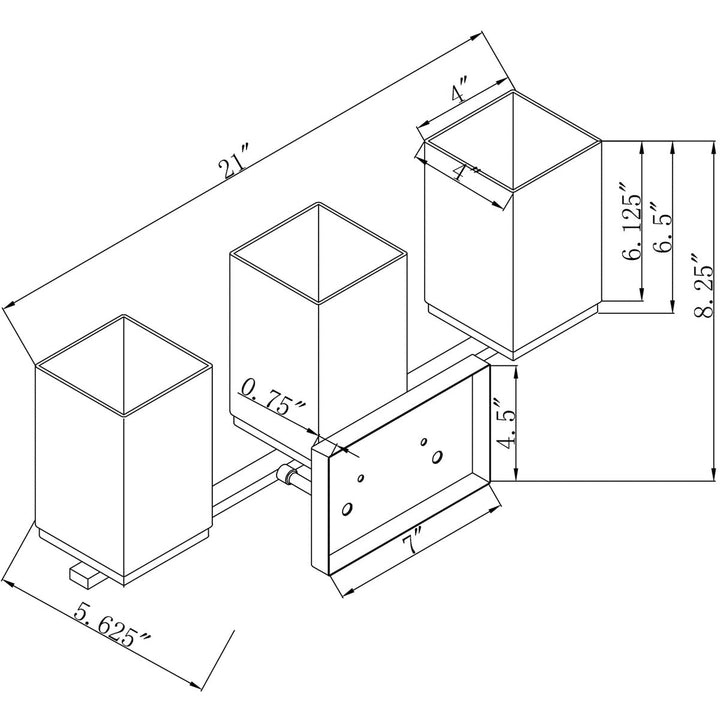 Ella - 3 Light Bath Vanity In Transitional Style-8.25 Tall and 21 - Diamond Home USA