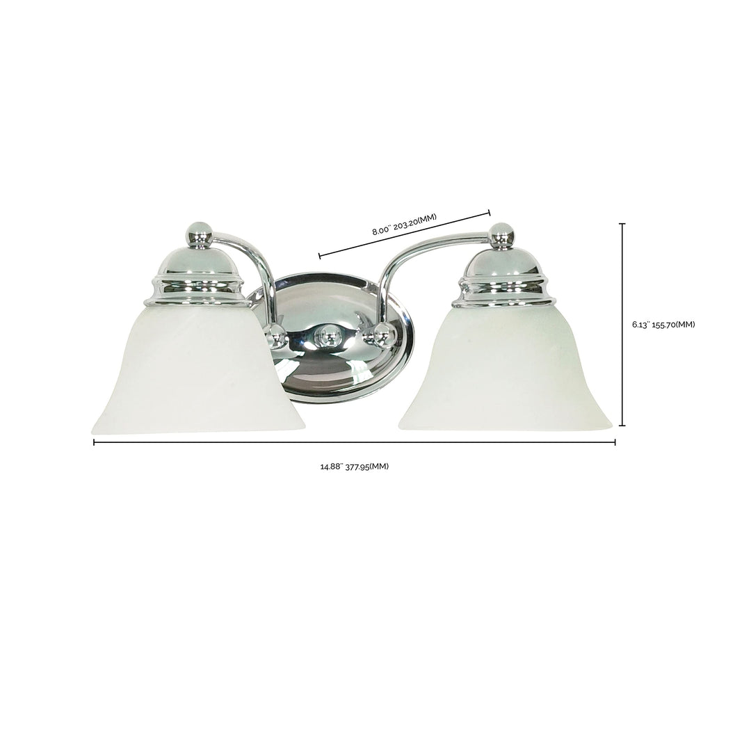 NUVO 60/337 Two Light Vanity 1 Chrome - Diamond Home USA