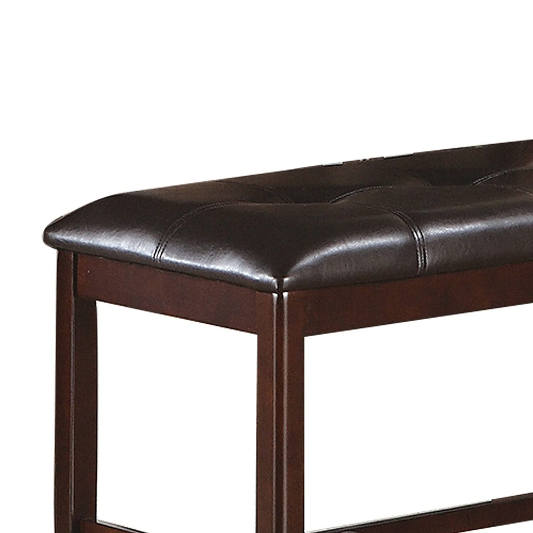 Upholstered Counter Height Bench in Dark Brown Finish - Diamond Home USA