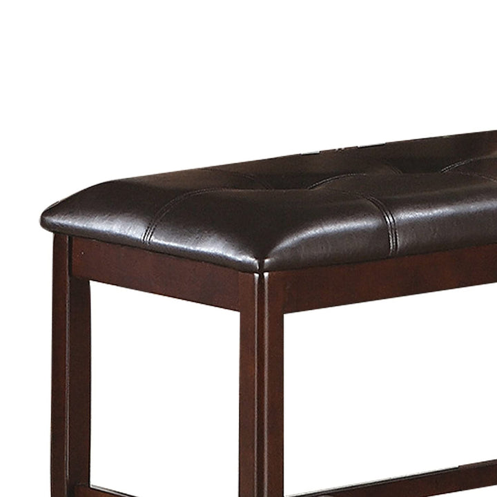 Upholstered Counter Height Bench in Dark Brown Finish - Diamond Home USA