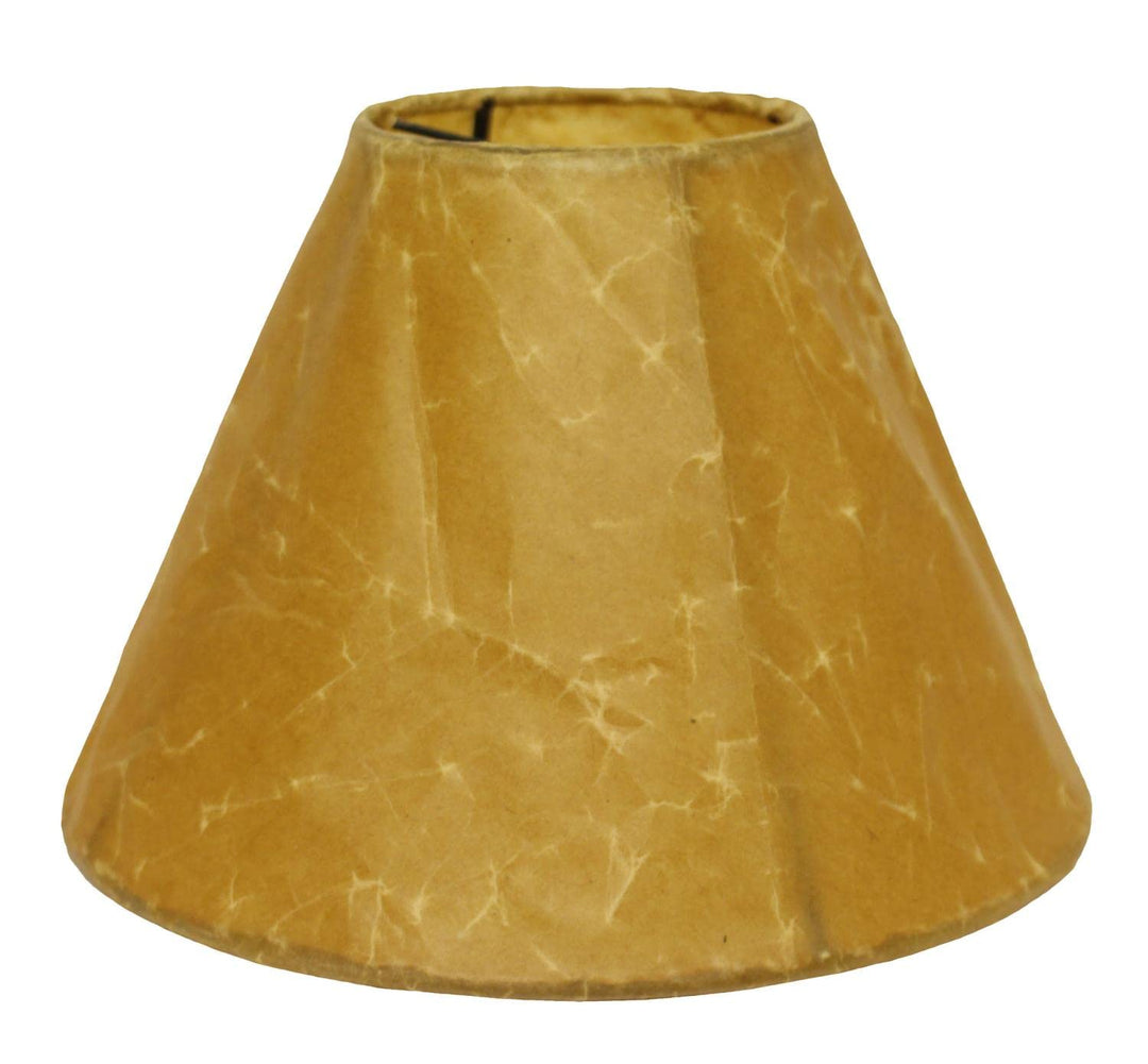 8"W Crinkle Oil Paper Slant Empire Softback Lampshade with Bulb Clip in Brown