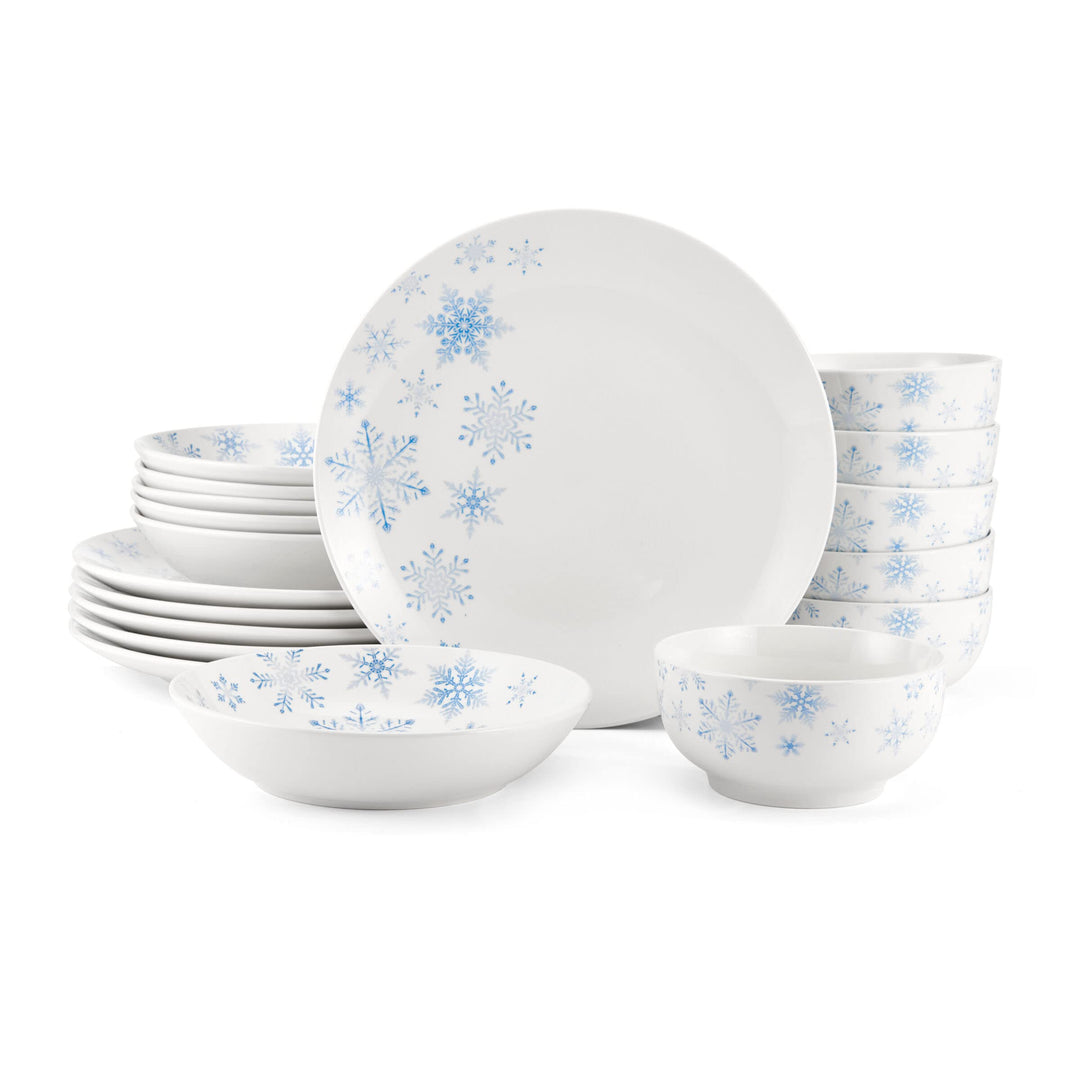 Studio Nova Winter Snowflakes 18 Piece Dinnerware Set Service for 6 Multicolor