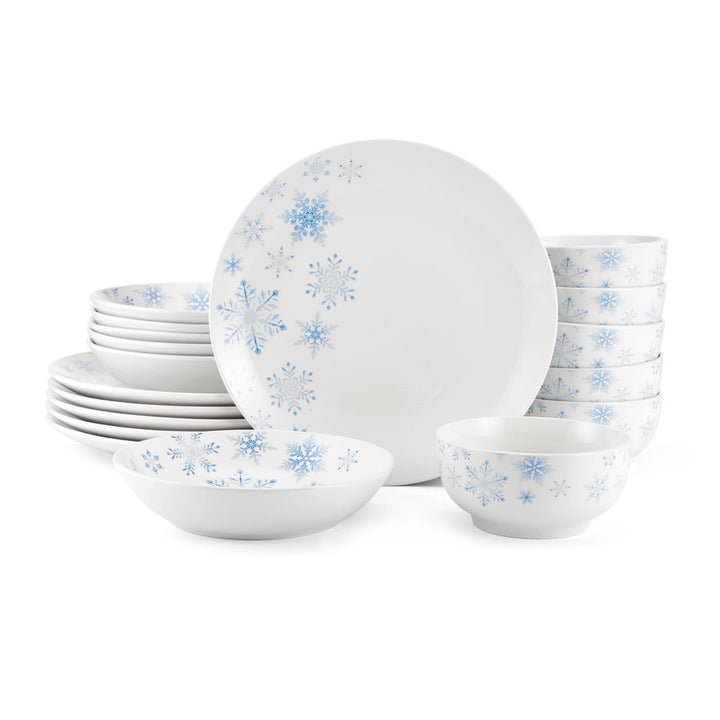 Studio Nova Winter Snowflakes 18 Piece Dinnerware Set Service for 6 Multicolor