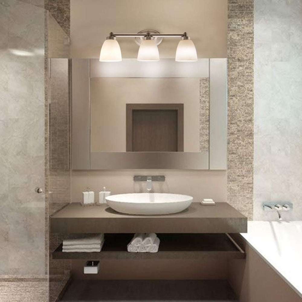 Eurus Home 3-Light Bathroom Vanity Light Fixture Brushed Nickel|Bathroom - Diamond Home USA