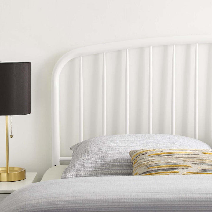 Modway MOD-6150-WHI Nova Queen Metal Headboard White - Diamond Home USA
