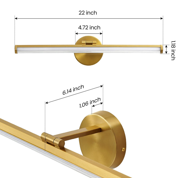 Gold Bathroom Led Vanity Light Bar Modern Contemporary Energy Efficient - Diamond Home USA