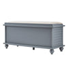 Inspire Q Maybelle Velvet Cushion Shutter Door Storage Bench by Classic Grey