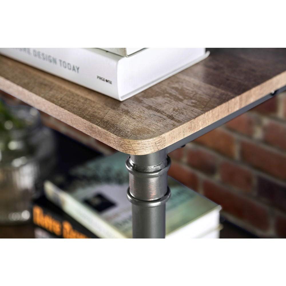 Furniture of America Revo Industrial Pipe-Inspired 5-Tier Sand Black Bookshelf - Diamond Home USA