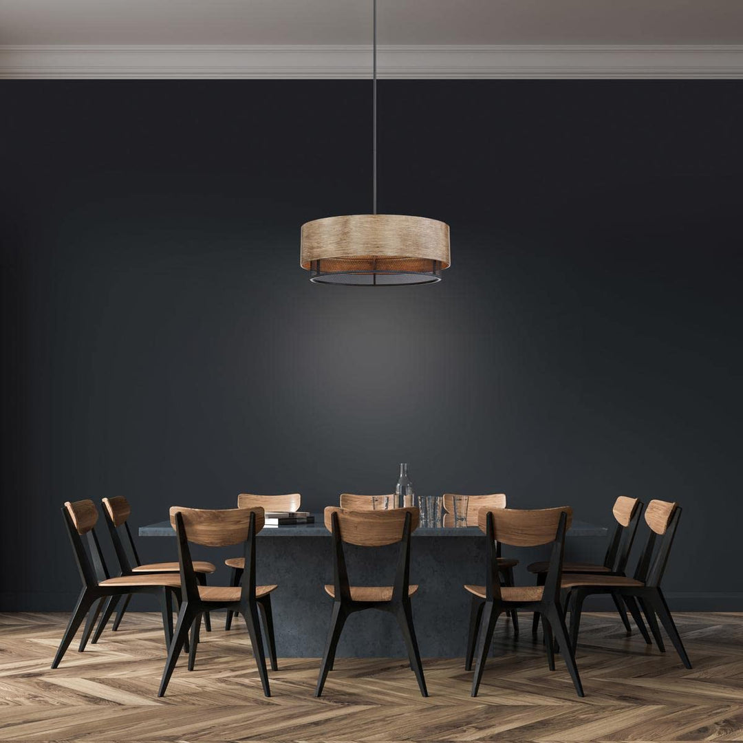 Nuvo 60/6980 Barrique Pendant Fixture Black with Honey Wood Finish 5 Light - Diamond Home USA