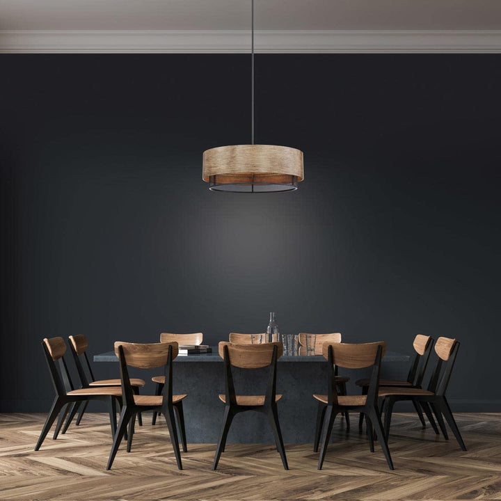 Nuvo 60/6980 Barrique Pendant Fixture Black with Honey Wood Finish 5 Light - Diamond Home USA
