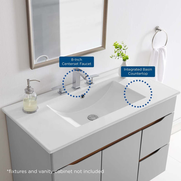 Modway EEI-4203-WHI Cayman 36" Bathroom Sink White - Diamond Home USA
