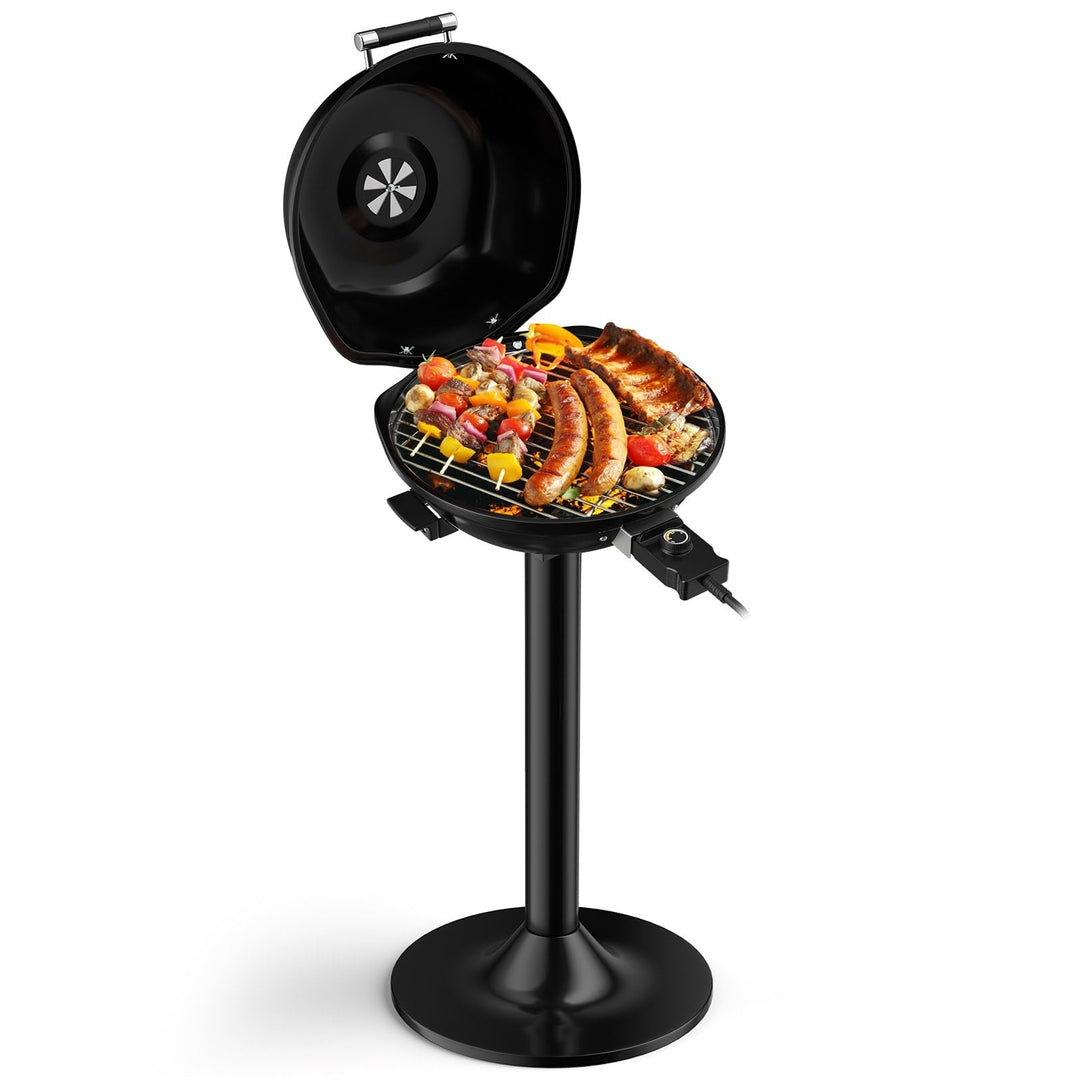 Portable Electric Bbq Grill With Removable Non-stick Rack Black