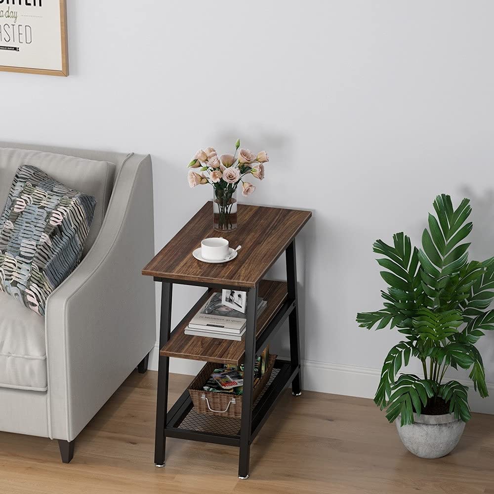 3-Tier End Side Table for Living Room Bedroom Hallway Brown Modern - Diamond Home USA