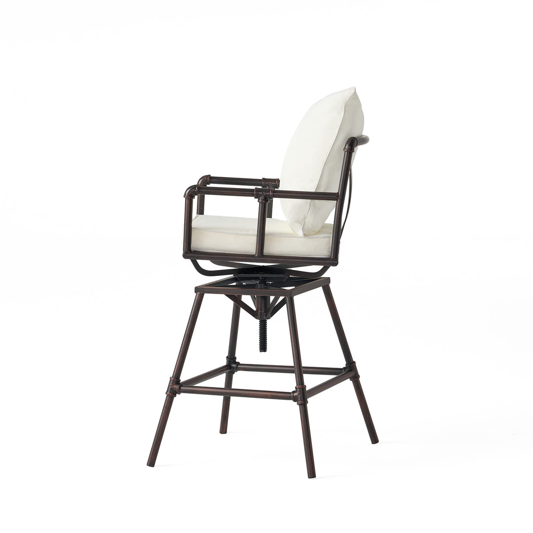 Christopher Knight Home Northrup Pipe Outdoor Adjustable Barstools 2-Pcs Set - Diamond Home USA
