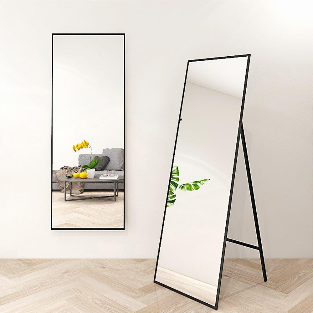 Full Length Mirror Standing Black 65''x22' Silver - Diamond Home USA