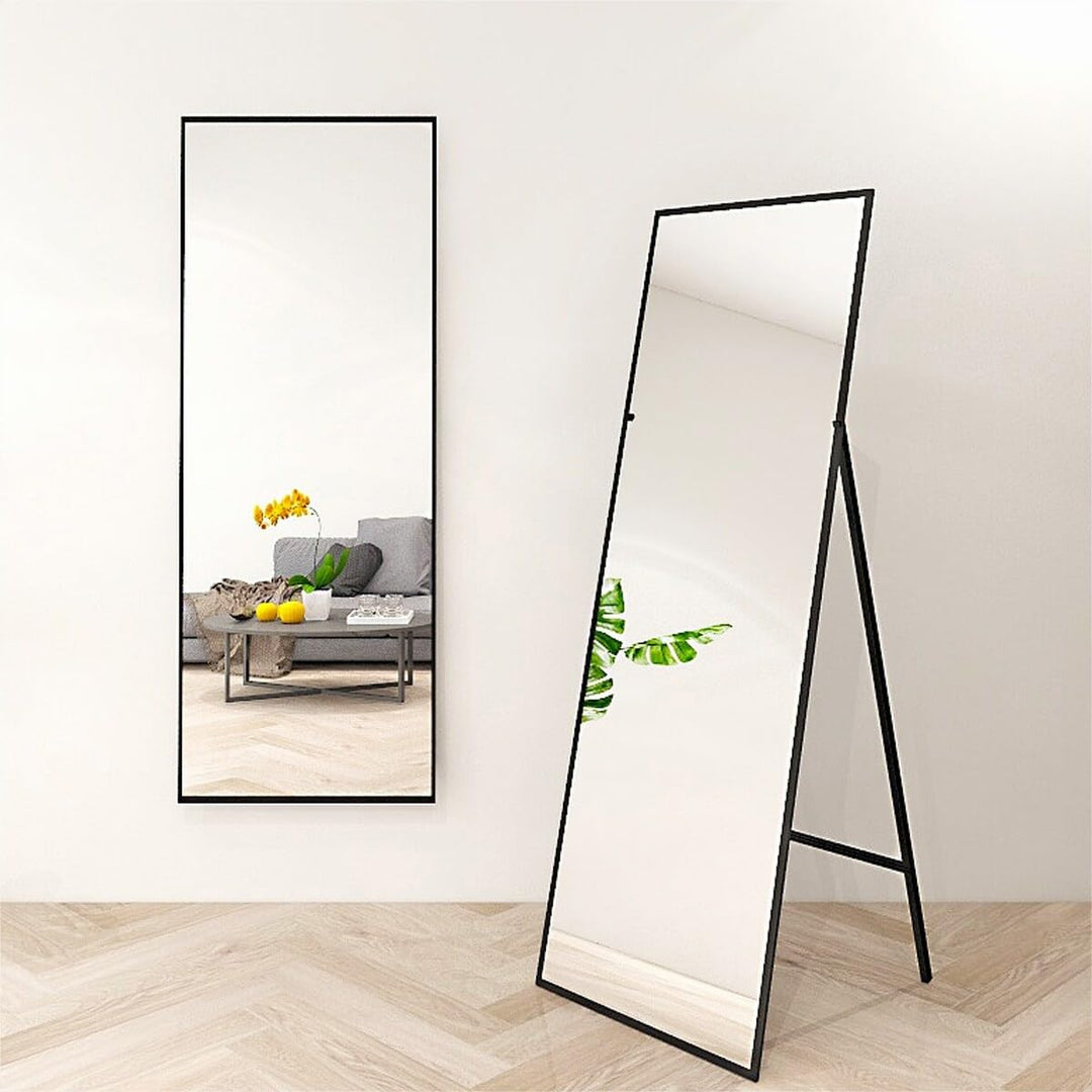 Full Length Mirror Standing Black 65''x22' Silver - Diamond Home USA