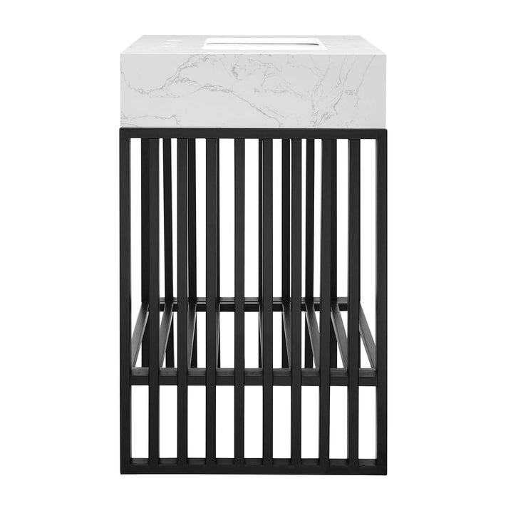 Modway Gridiron 24" Stainless Steel Bathroom Vanity 24 Inch Black - Diamond Home USA
