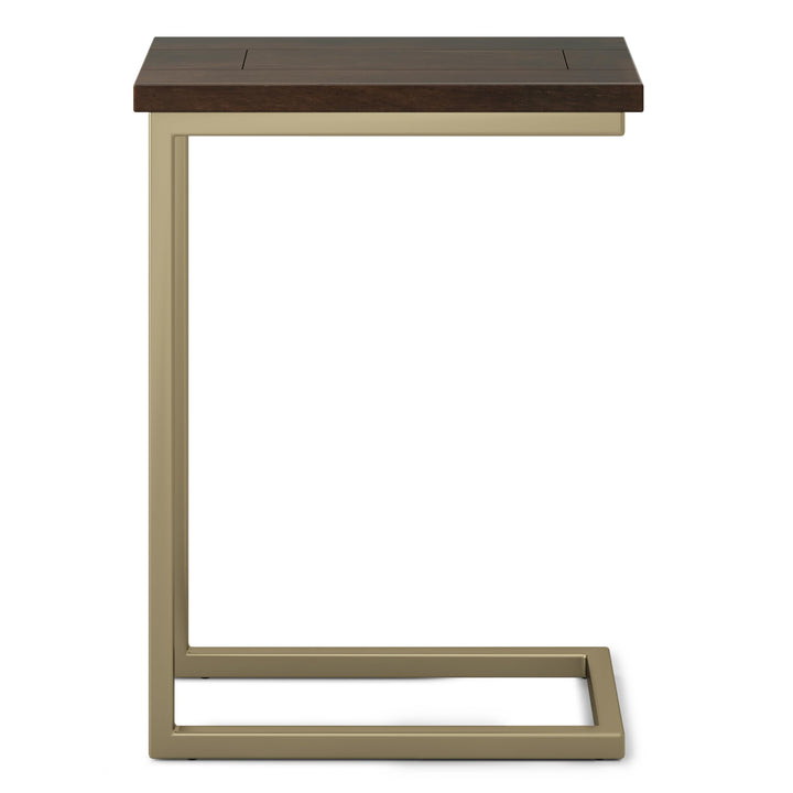 SIMPLIHOME Skyler SOLID MANGO WOOD and Metal 18 inch Wide Rectangle C Side Table
