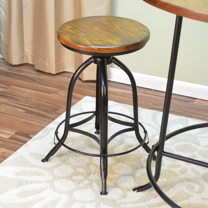 Carolina Chair and Table Adjustable Ryder Stool Elm/Gold - Diamond Home USA
