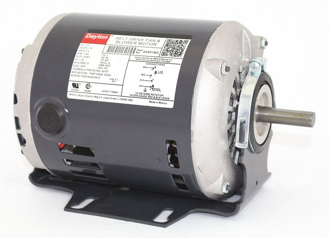 Dayton 1/6 HP Belt Drive Motor Split-Phase 1725 Nameplate RPM 115 Voltage