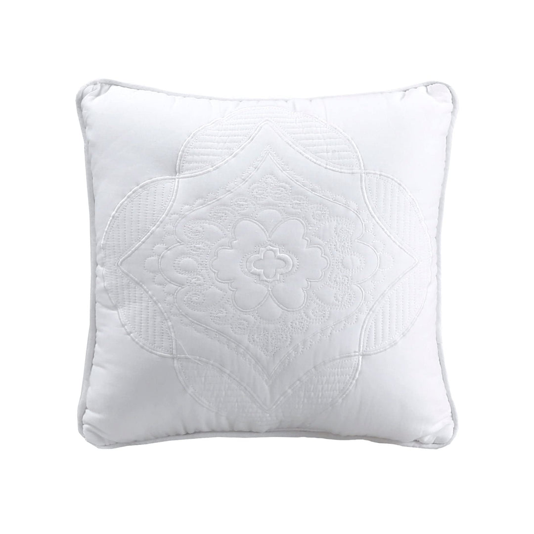 Cozy Line Solid White Chic Medallion Floral 6 Piece Cotton Daybed Quilt - Diamond Home USA