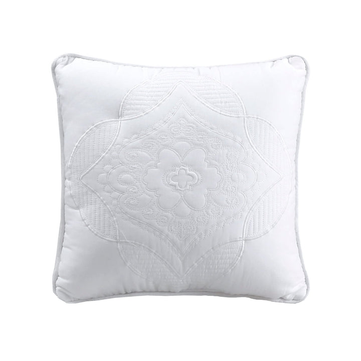 Cozy Line Solid White Chic Medallion Floral 6 Piece Cotton Daybed Quilt - Diamond Home USA
