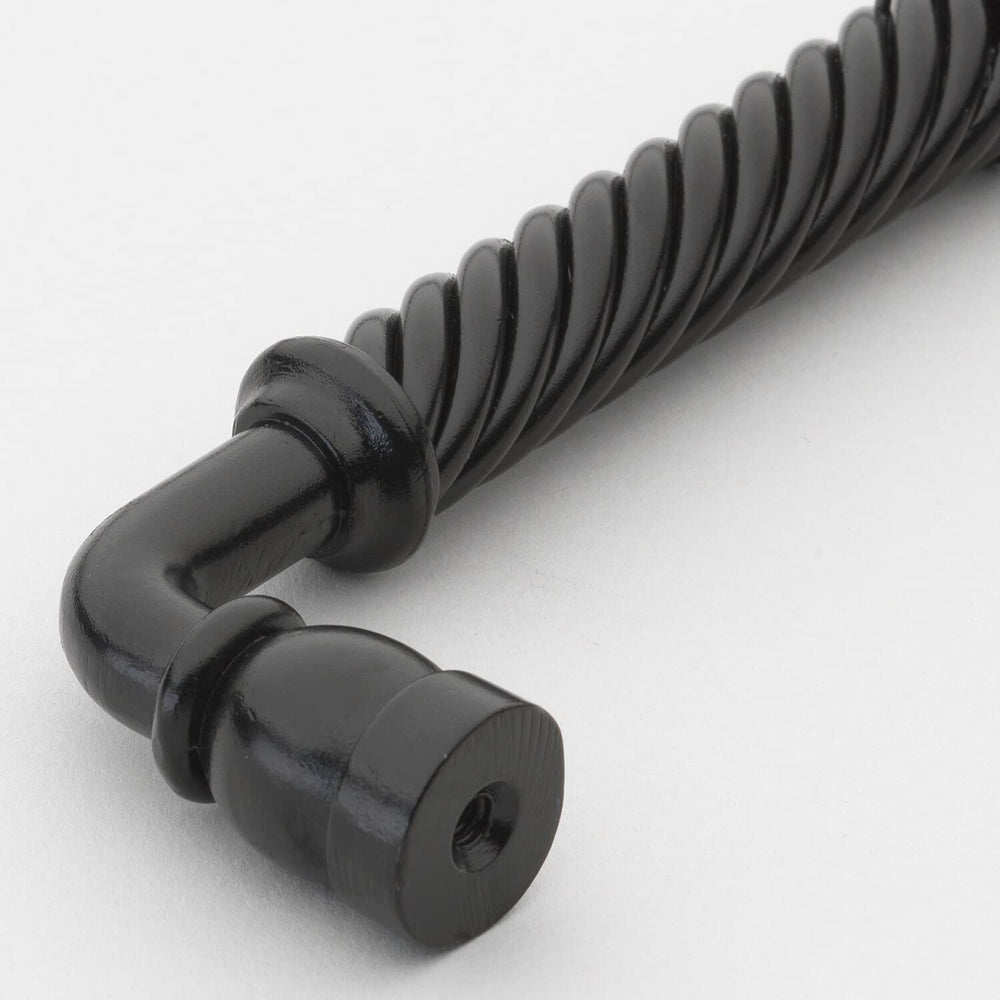 6.25 in. Center Twisted Steel Pull Cabinet Handle (Pack of 10) Black Rustic - Diamond Home USA