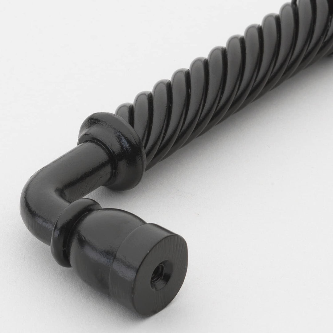 6.25 in. Center Twisted Steel Pull Cabinet Handle (Pack of 10) Black Rustic - Diamond Home USA