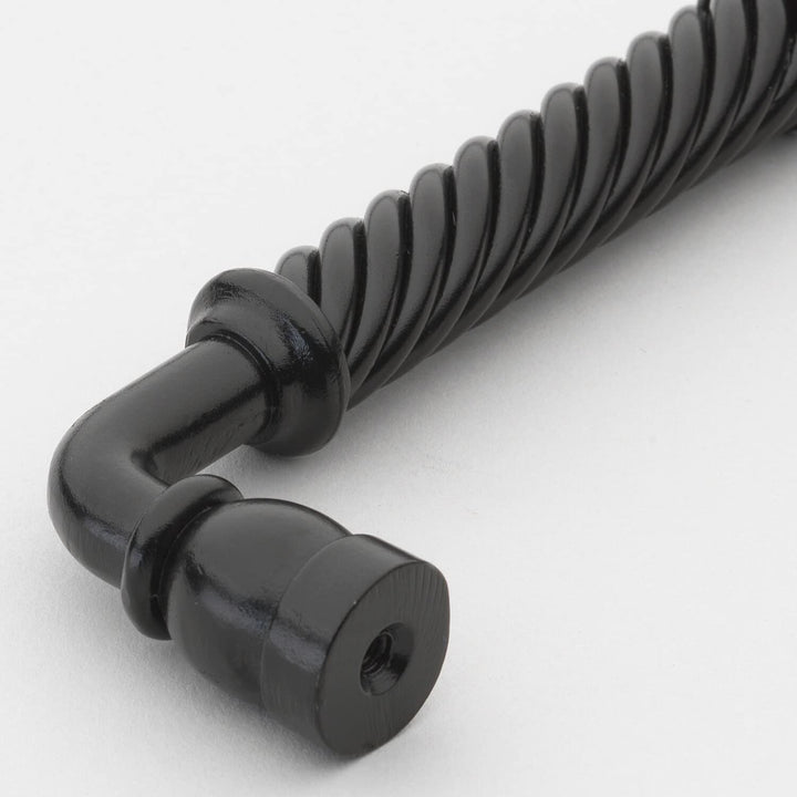 6.25 in. Center Twisted Steel Pull Cabinet Handle (Pack of 10) Black Rustic - Diamond Home USA