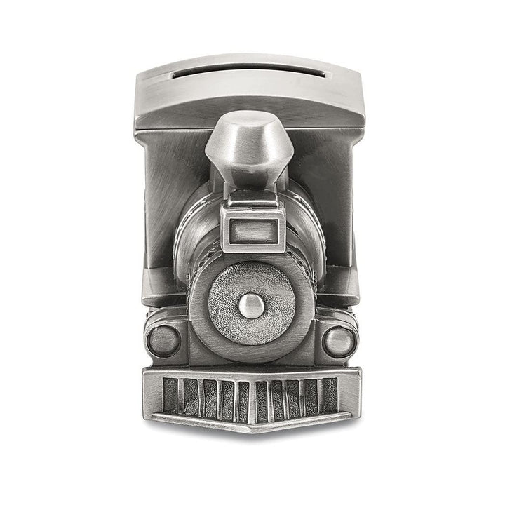 Pewter-Tone Finish Metal Small Train Bank Silver Pewter - Diamond Home USA